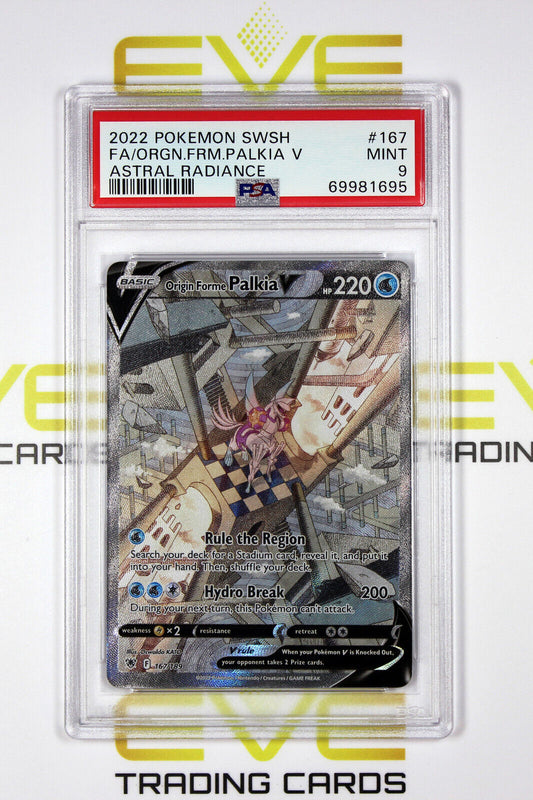 Graded Pokemon Card - #167/189 2022 Origin Forme Palkia V Astral Radiance -PSA 9