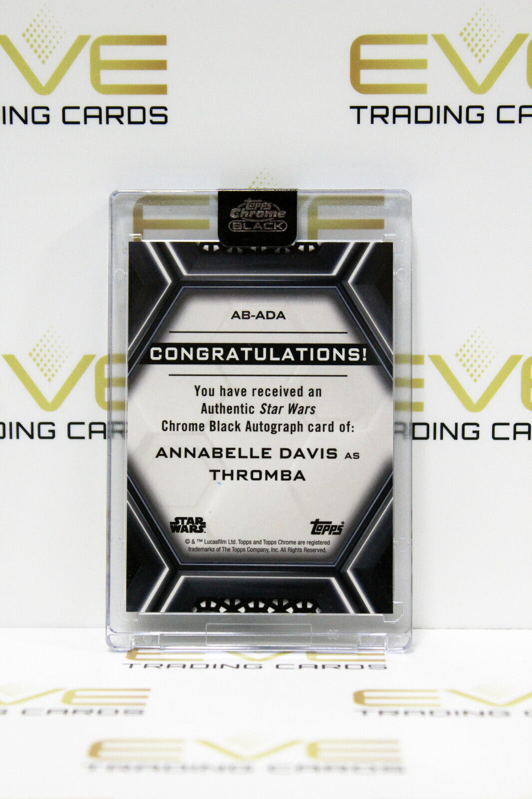 Topps Chrome Black Star Wars Annabelle Davis/Thromba Auto Slabbed Card