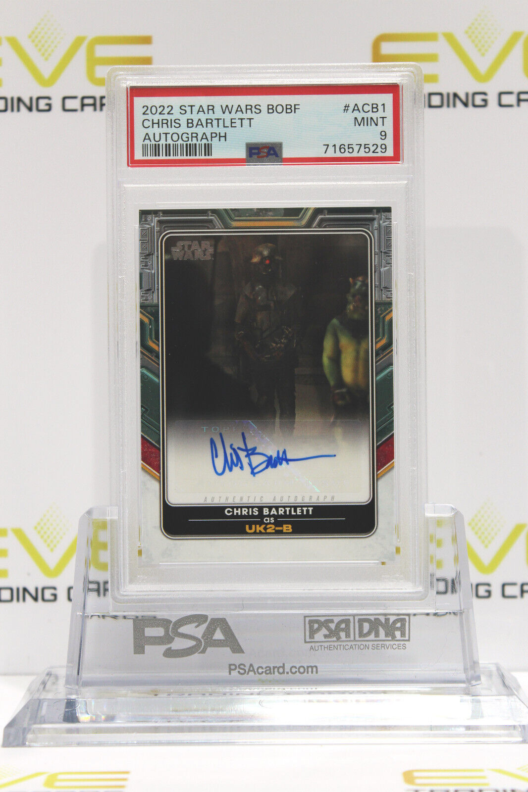 2022 Topps Star Wars Book of Boba Fett Card Chris Bartlett #A-CB1 Auto - PSA 9