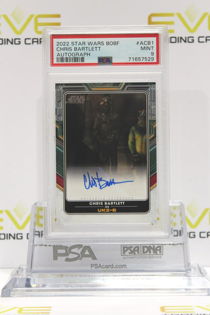 2022 Topps Star Wars Book of Boba Fett Card Chris Bartlett #A-CB1 Auto - PSA 9