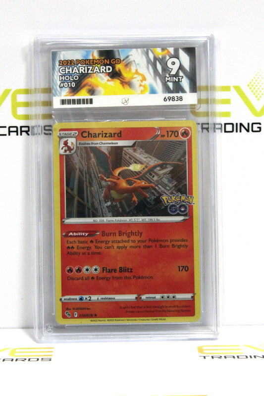 Graded Pokémon Card - #010/078 2022 Charizard Pokemon Go Holo - Ace 9