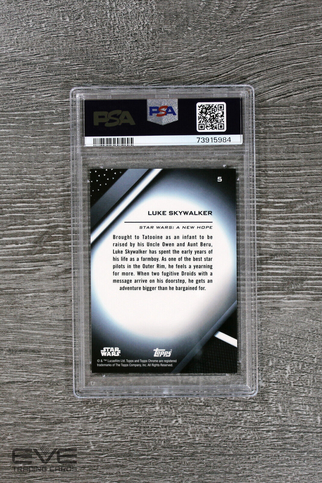 2022 Topps Star Wars Chrome Black #5 Luke Skywalker Base Card - PSA 10