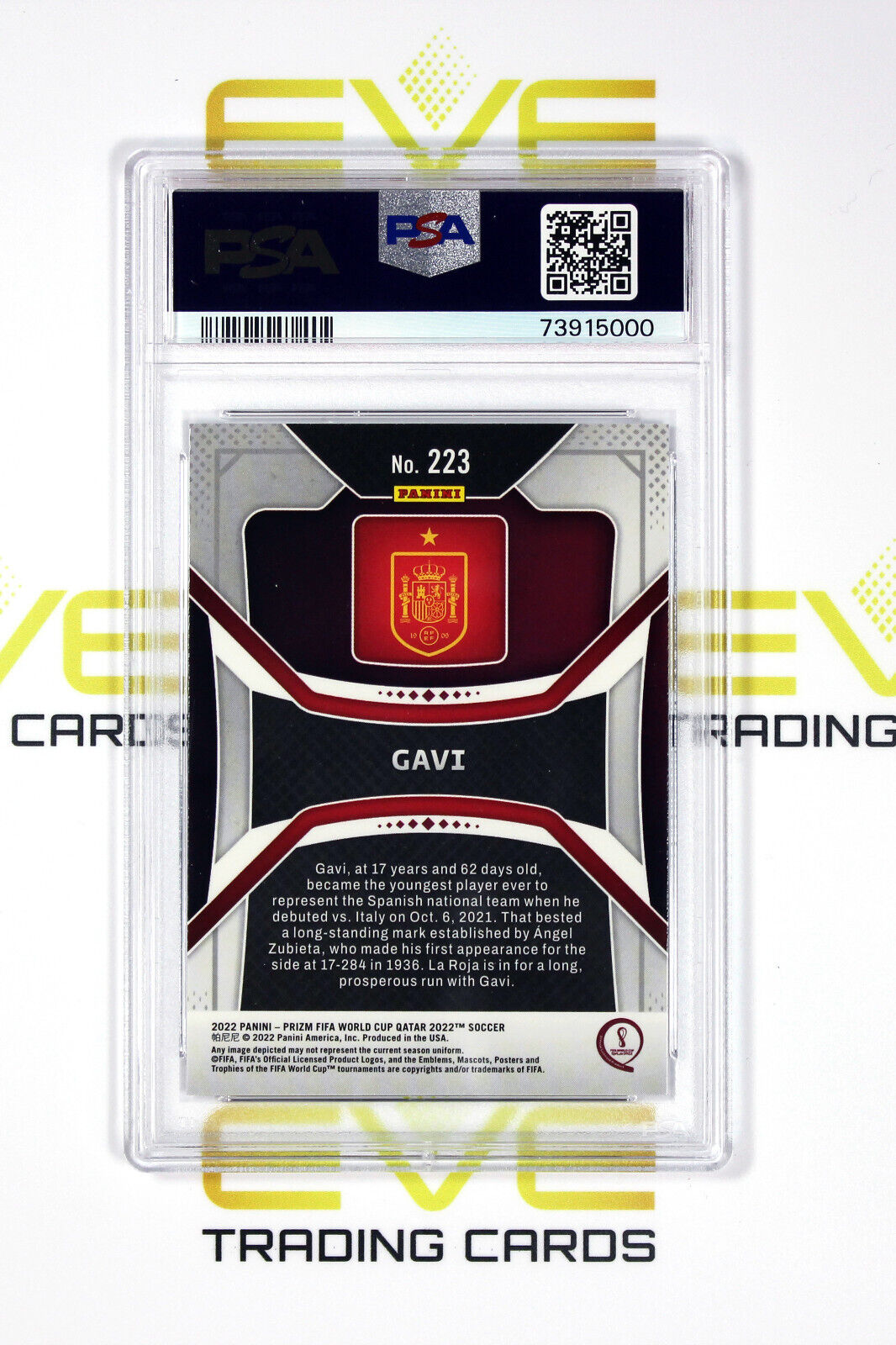 2022 Panini Prizm FIFA Road to World Cup #223 - Gavi - PSA 8