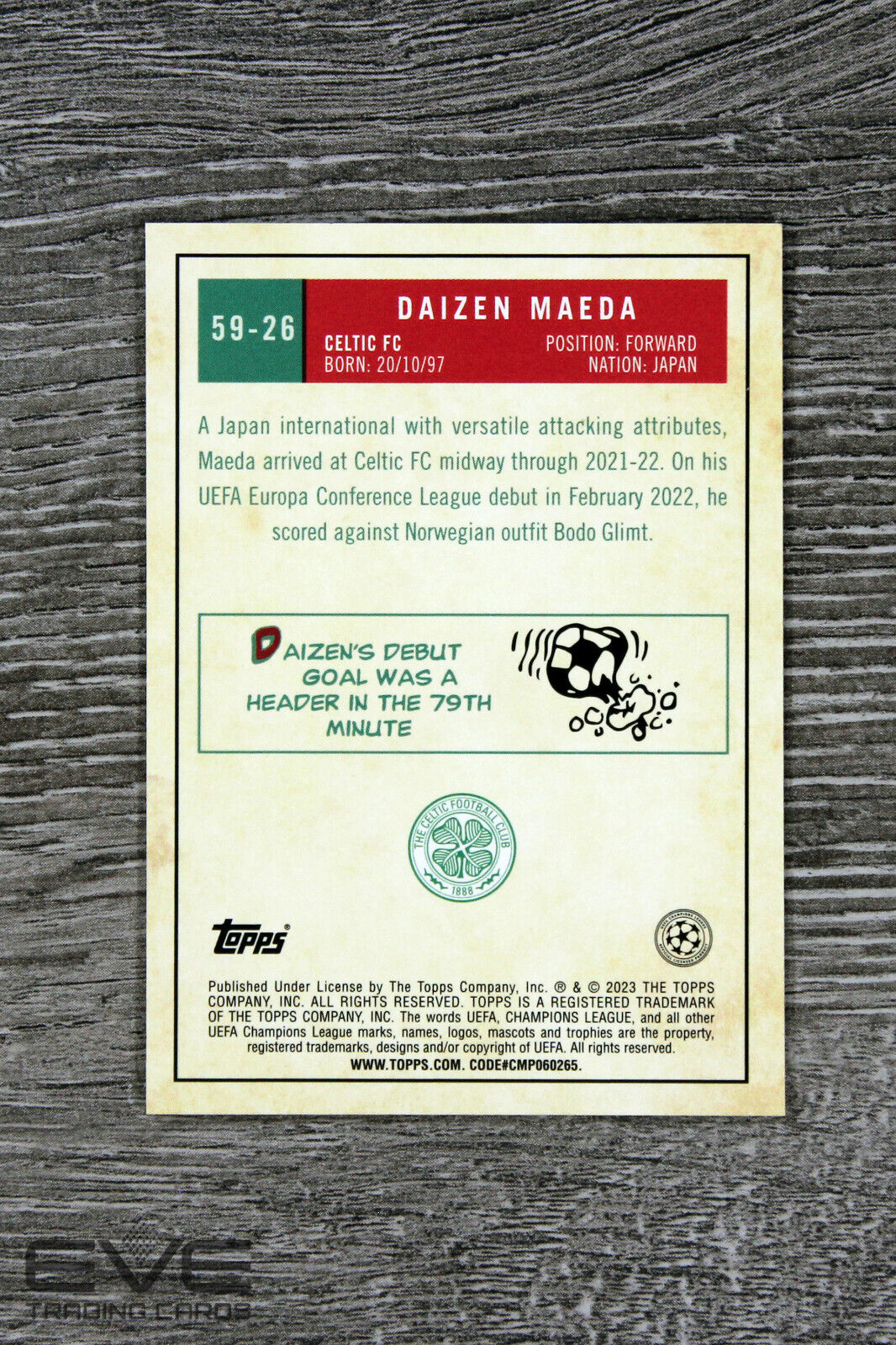 2022-23 Topps UEFA Champions League Card #59-26 Daizen Maeda - NM/M