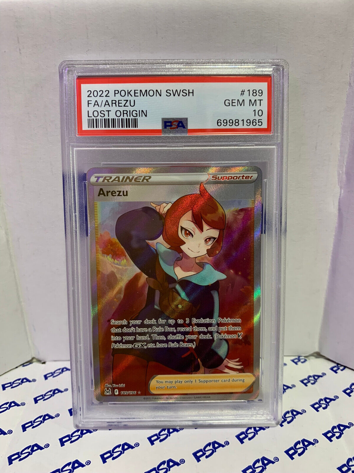 Graded Pokemon Card - 189/196 2022 SWSH FA/Arezu Lost Origin - PSA 10