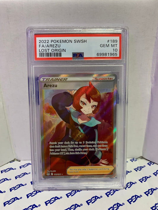 Graded Pokemon Card - 189/196 2022 SWSH FA/Arezu Lost Origin - PSA 10