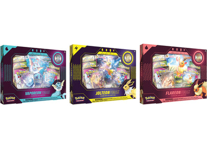 Pokémon TCG: Eeveelution VMAX Premium Collection Bundle - Vaporeon/Jolteon/Flareon Box Sets